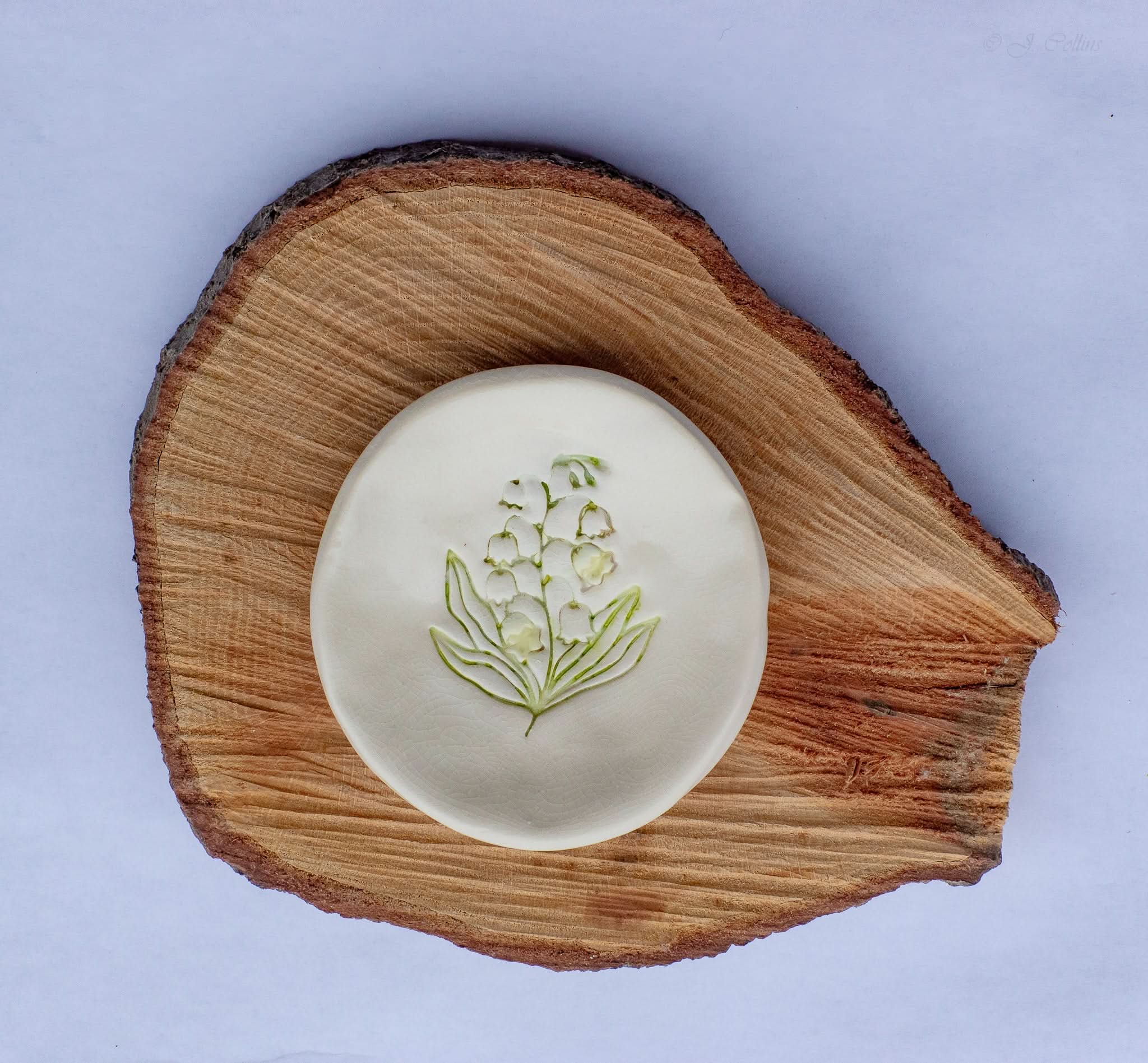 prodigalpottery Ceramic May Lily Birth Flower Ring Dish