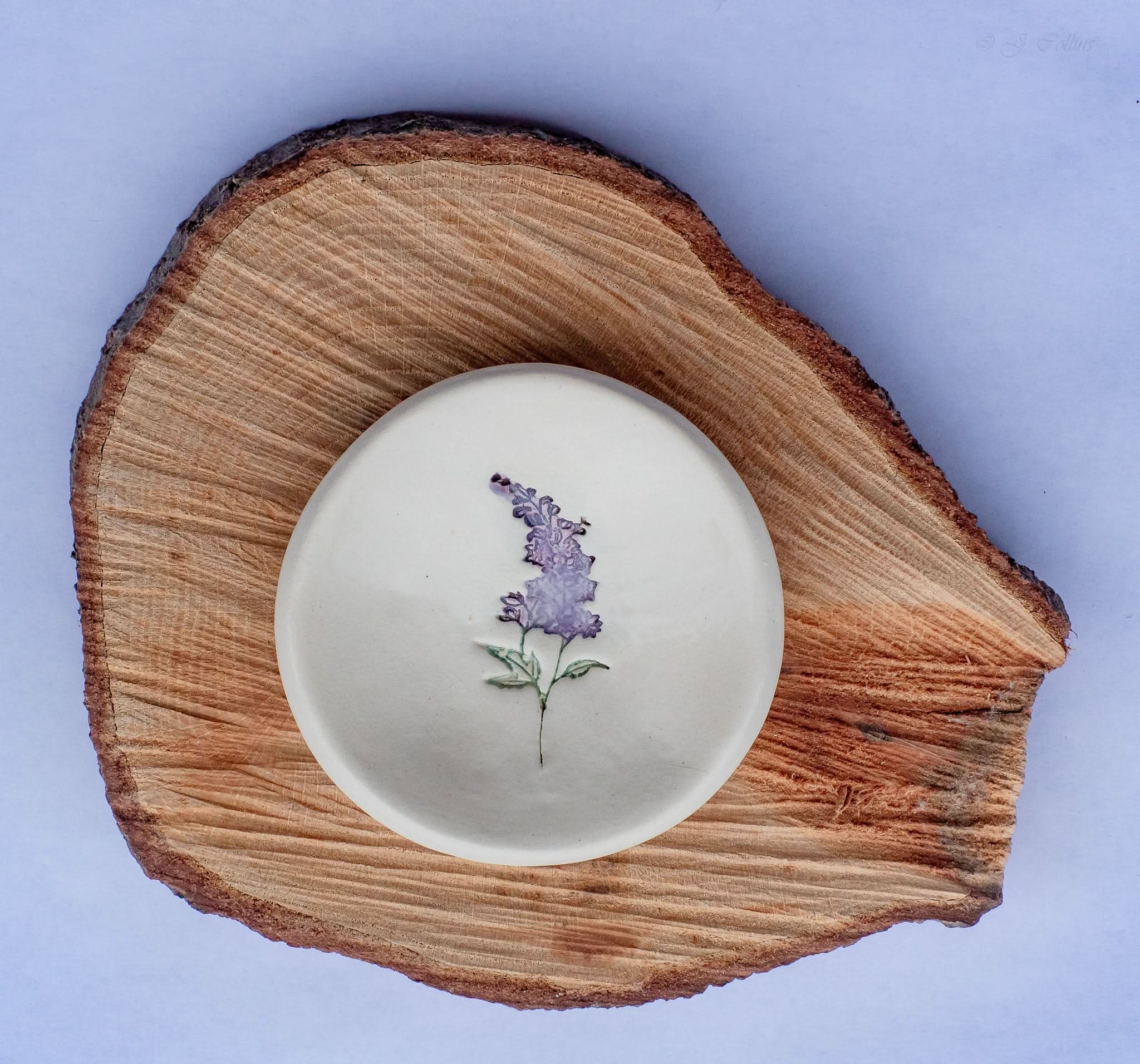 prodigalpottery Ceramic July Larkspur Birth Flower Ring Dish