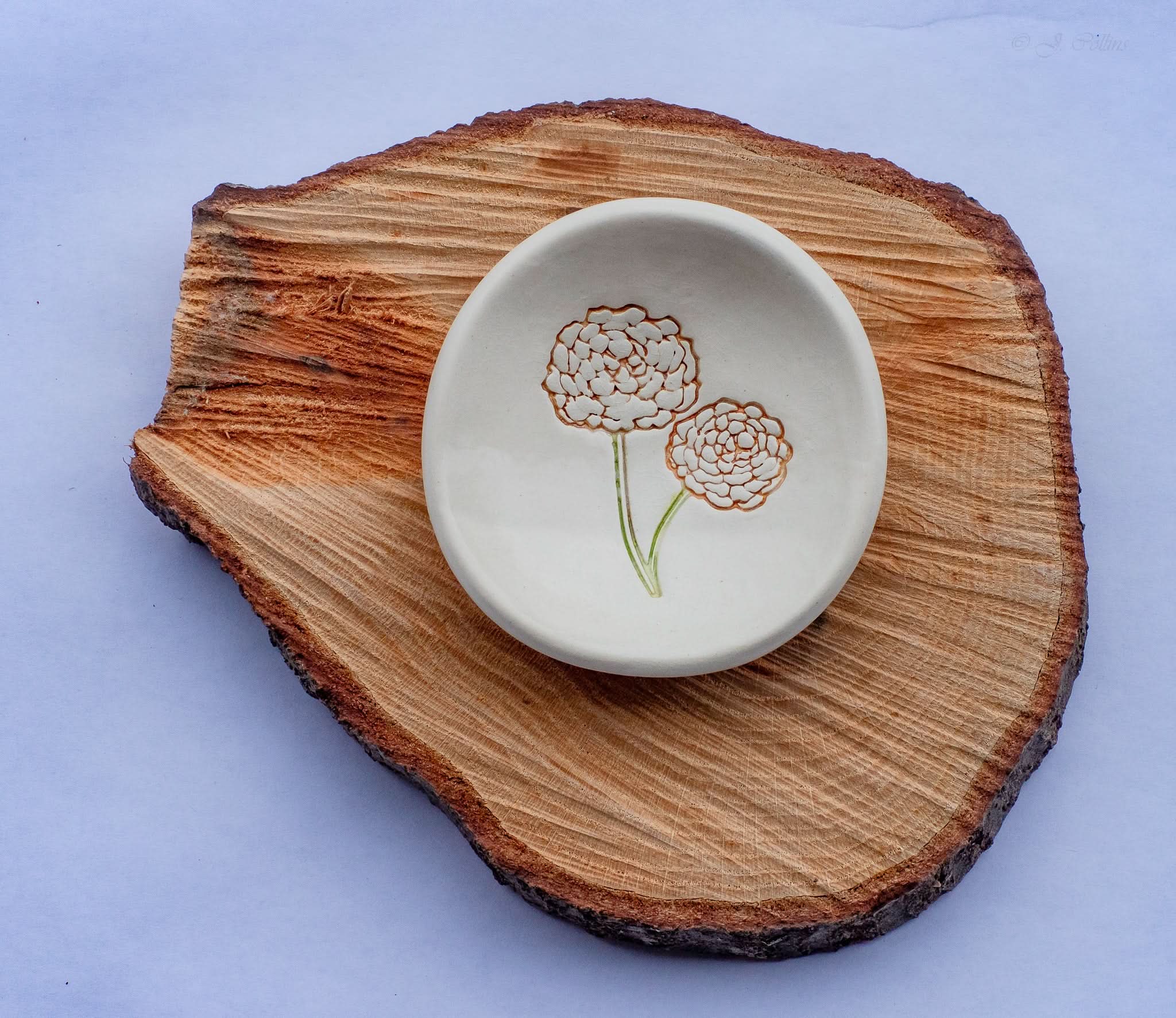 prodigalpottery Ceramic October Marigold Birth Flower Ring Dish