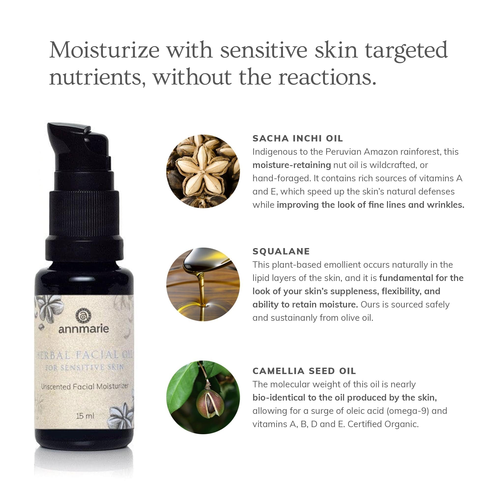 Annmarie Skin Care HIDDEN Herbal Facial Oil for Sensitive Skin (15ml)