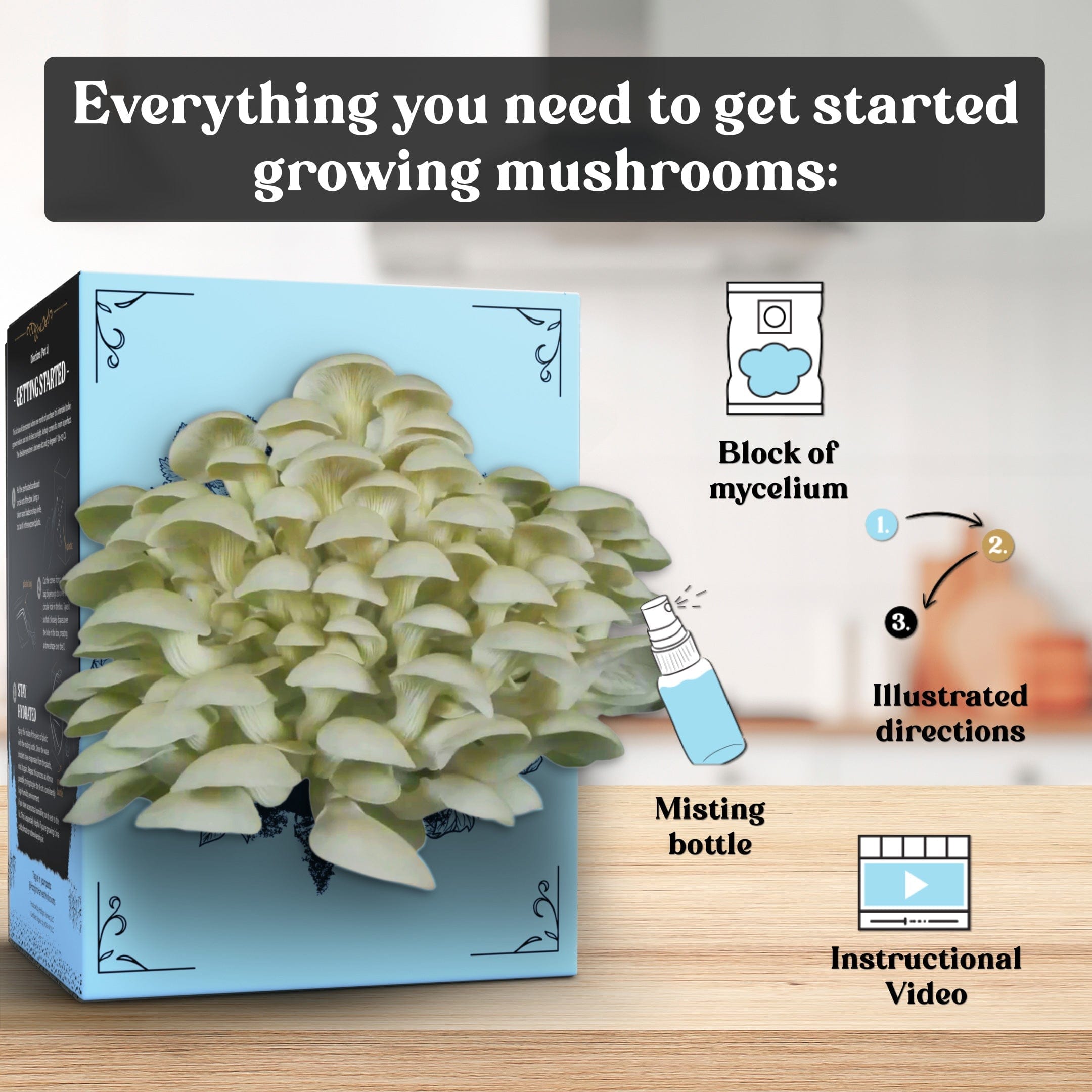 3-Pack of Organic Mushroom Grow Kits