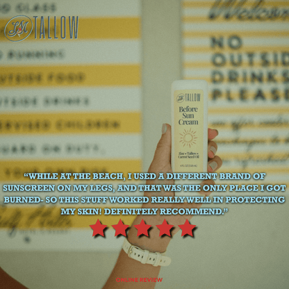 Tallow Before Sun Cream | Beef Tallow Non-Nano Zinc Oxide and Botanical Oils