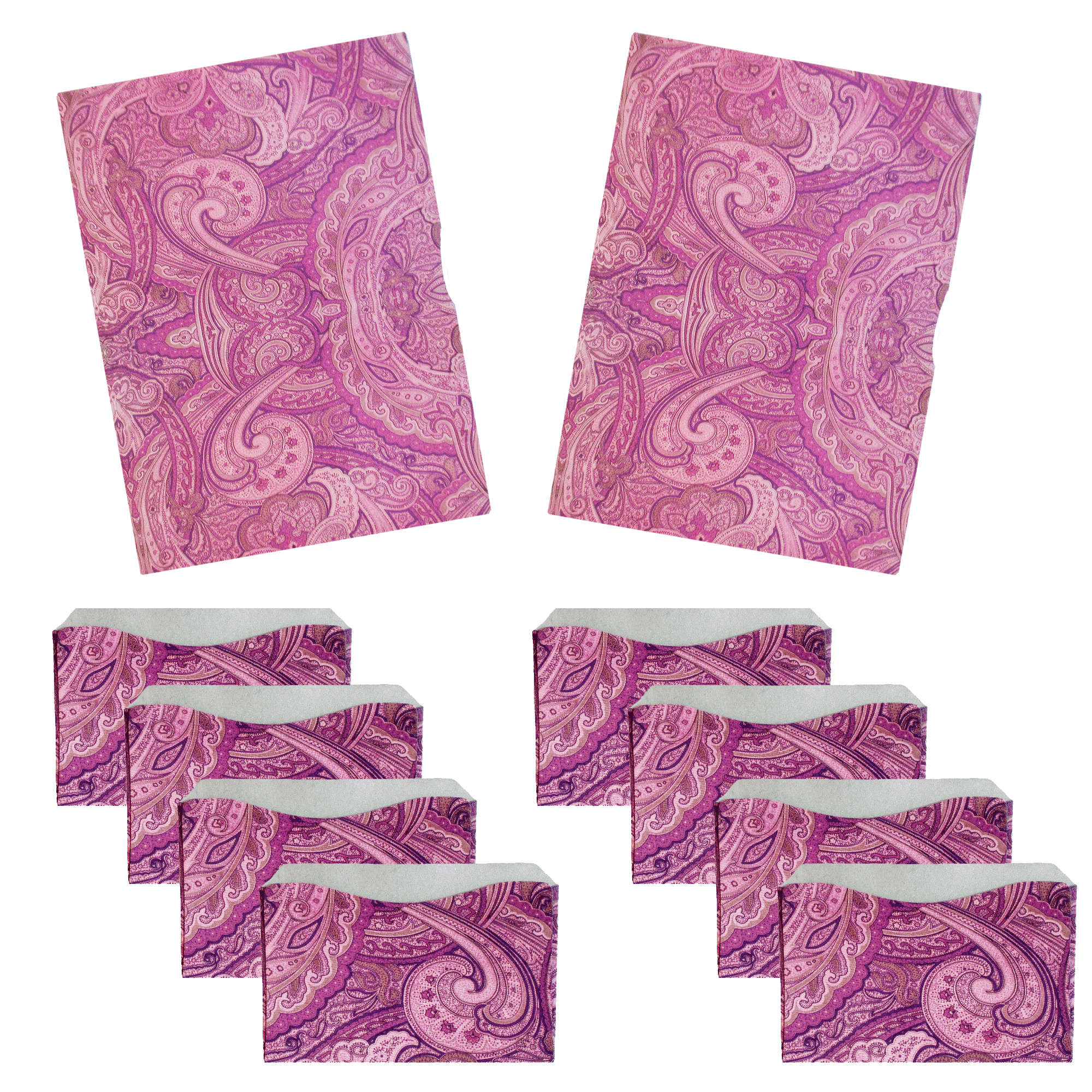 Rogue Industries RFID Sleeve Orchid Paisley - 8 Credit Card Sleeves Pack + 2 Passport Sleeves RFID Blocking Credit Card Sleeves - Orchid Paisley
