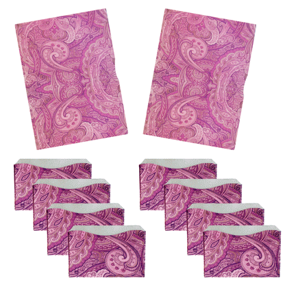 Rogue Industries RFID Sleeve Orchid Paisley - 8 Credit Card Sleeves Pack + 2 Passport Sleeves RFID Blocking Credit Card Sleeves - Orchid Paisley