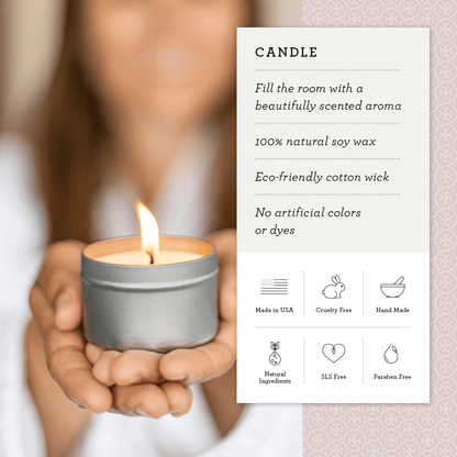 Lizush Trio of Tin Soy Candle - Scented with Bergamot and Lavender Essential oils