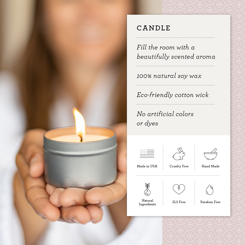 Trio of Tin Soy Candle - Scented with Bergamot and Lavender Essential oils - My American Goods