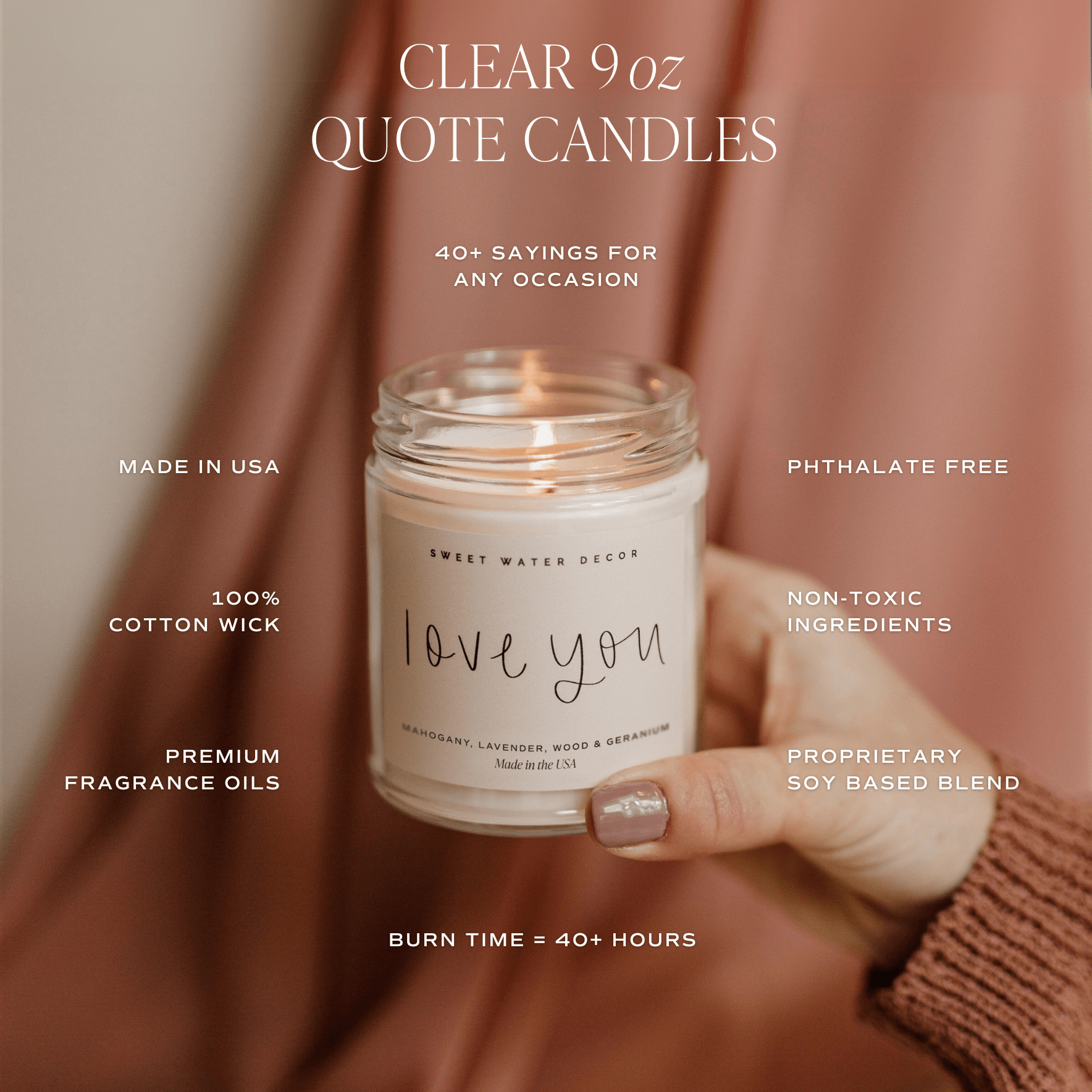 Boy Mom Soy Candle - Clear Jar - 9 oz (Palo Santo Patchouli) - My American Goods