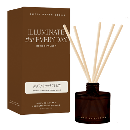 Warm and Cozy Amber Tinted Glass Jar Reed Diffuser