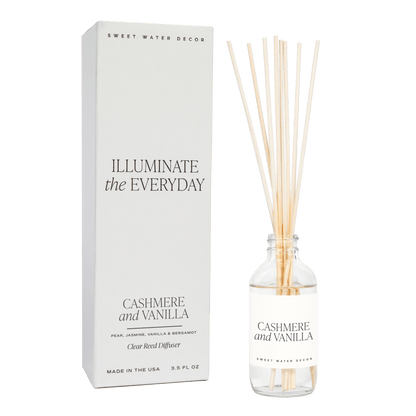 Cashmere and Vanilla Clear Reed Diffuser - My American Goods