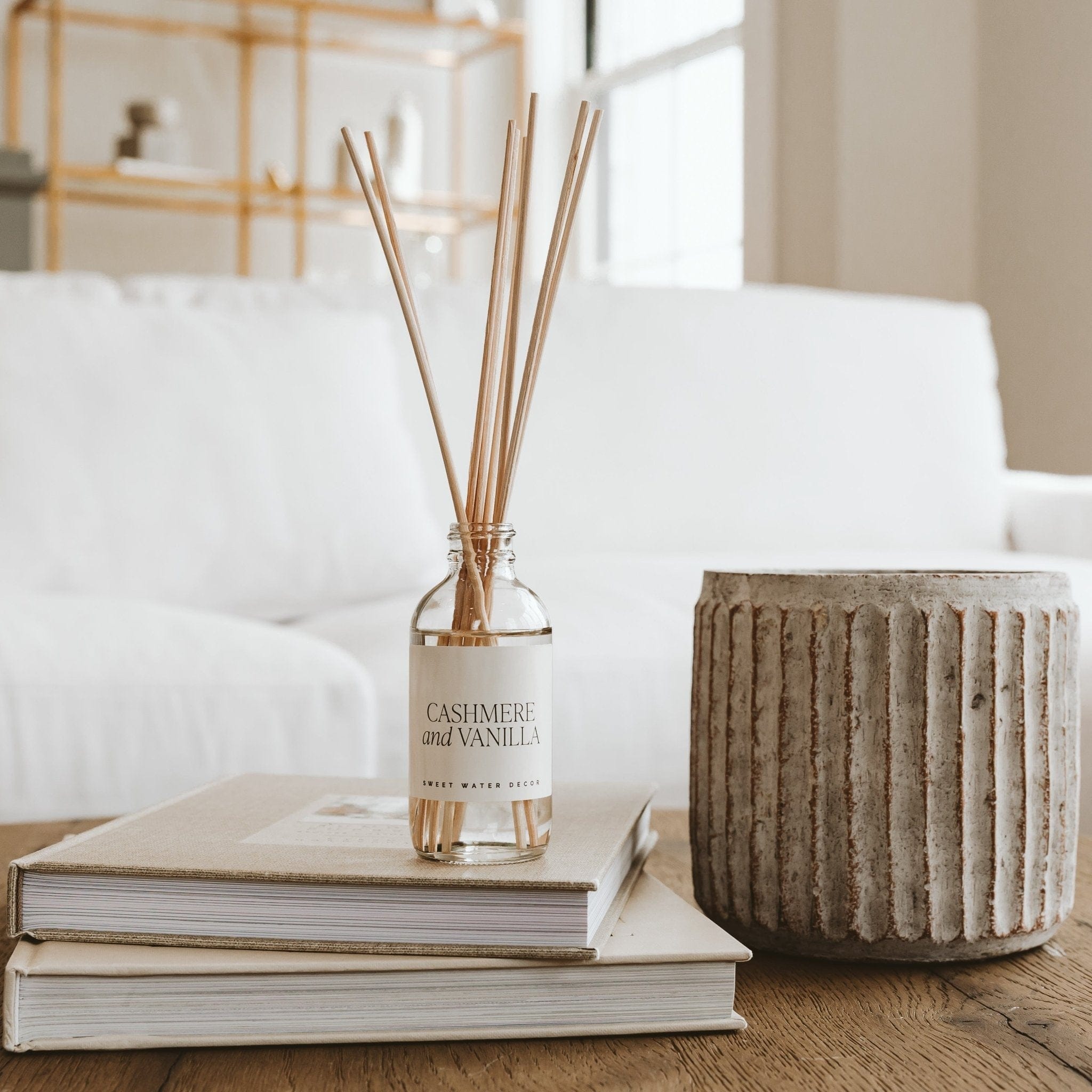 Sweet Water Decor Reed Diffusers Cashmere and Vanilla Clear Reed Diffuser