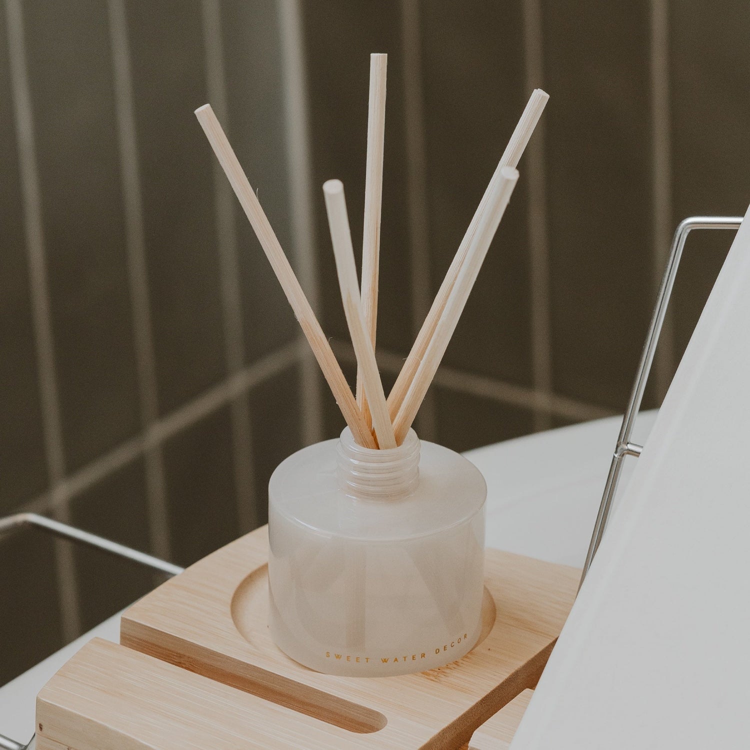 Weekend White Translucent Tinted Glass Jar Reed Diffuser