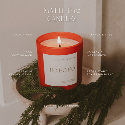 Candy Cane and Cocoa Soy Candle - Red Matte Jar - 15 oz (Hot Cocoa and Peppermint) - My American Goods