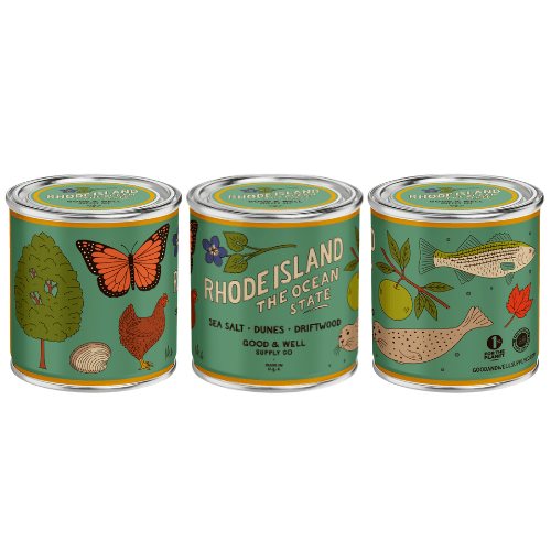 Good &amp; Well Supply Co Candles Half Pint / 8oz / Cotton Wick Rhode Island State Candle