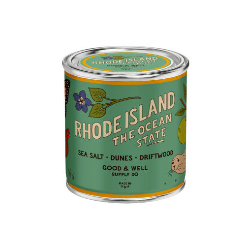 Good &amp; Well Supply Co Candles Half Pint / 8oz / Cotton Wick Rhode Island State Candle