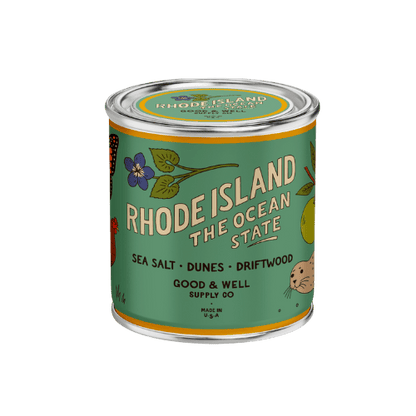 Good &amp; Well Supply Co Candles Half Pint / 8oz / Cotton Wick Rhode Island State Candle