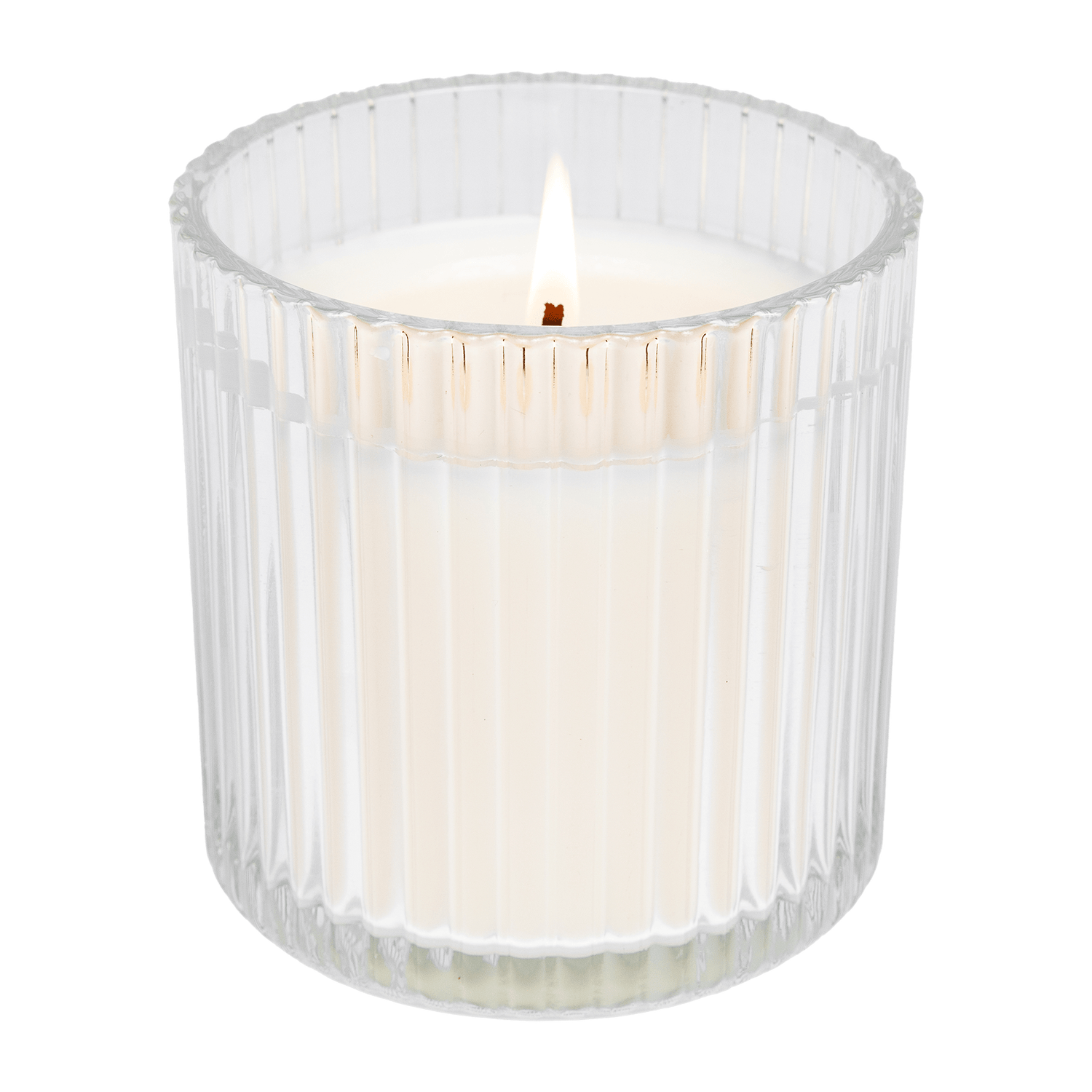 Christmas Fluted Soy Candle - Ribbed Glass Jar - 12 oz - My American Goods