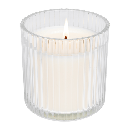Christmas Fluted Soy Candle - Ribbed Glass Jar - 12 oz - My American Goods
