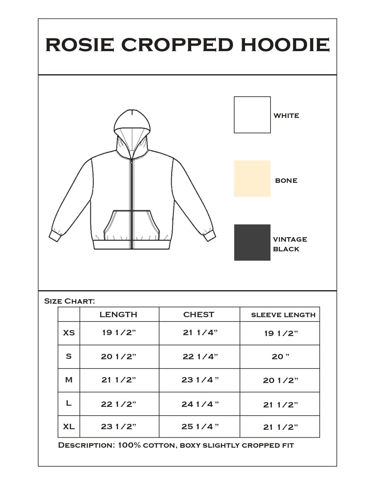 Rosie Cropped Zip-Up Hoodie