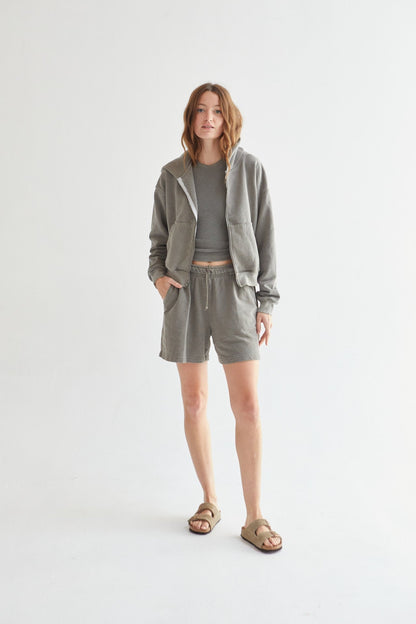 Rosie Cropped Zip-Up Hoodie
