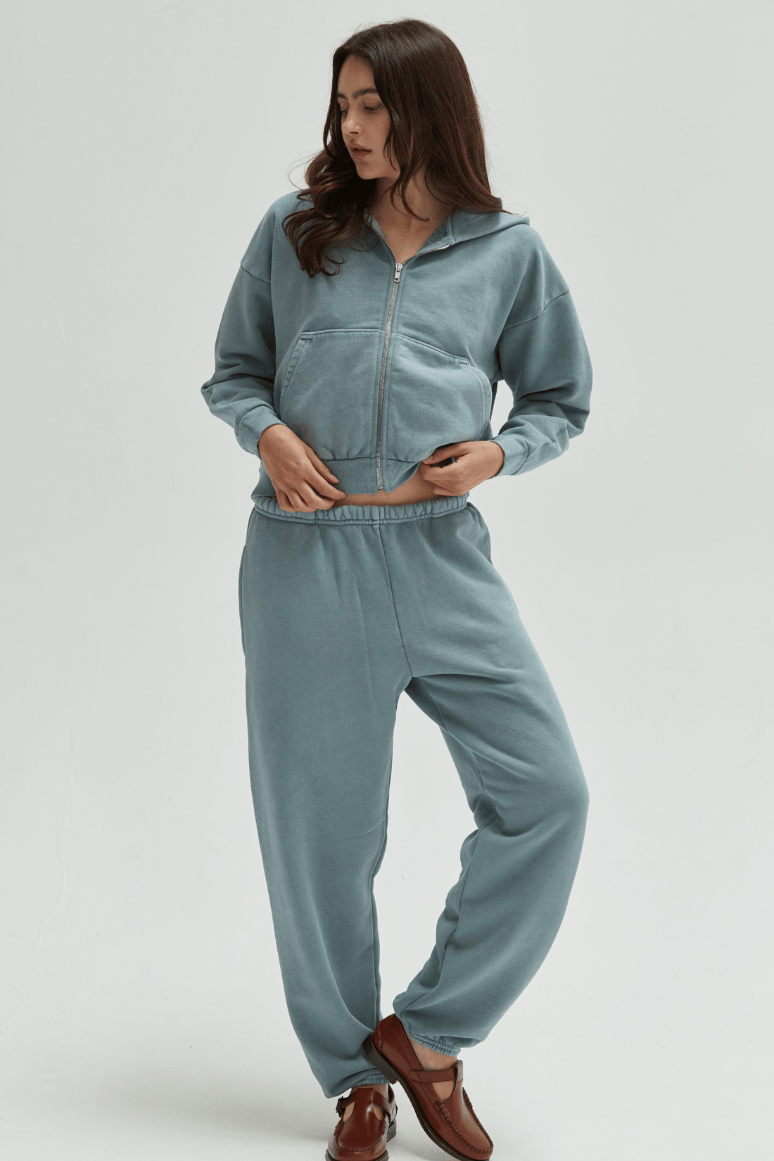 Rosie Cropped Zip-Up Hoodie