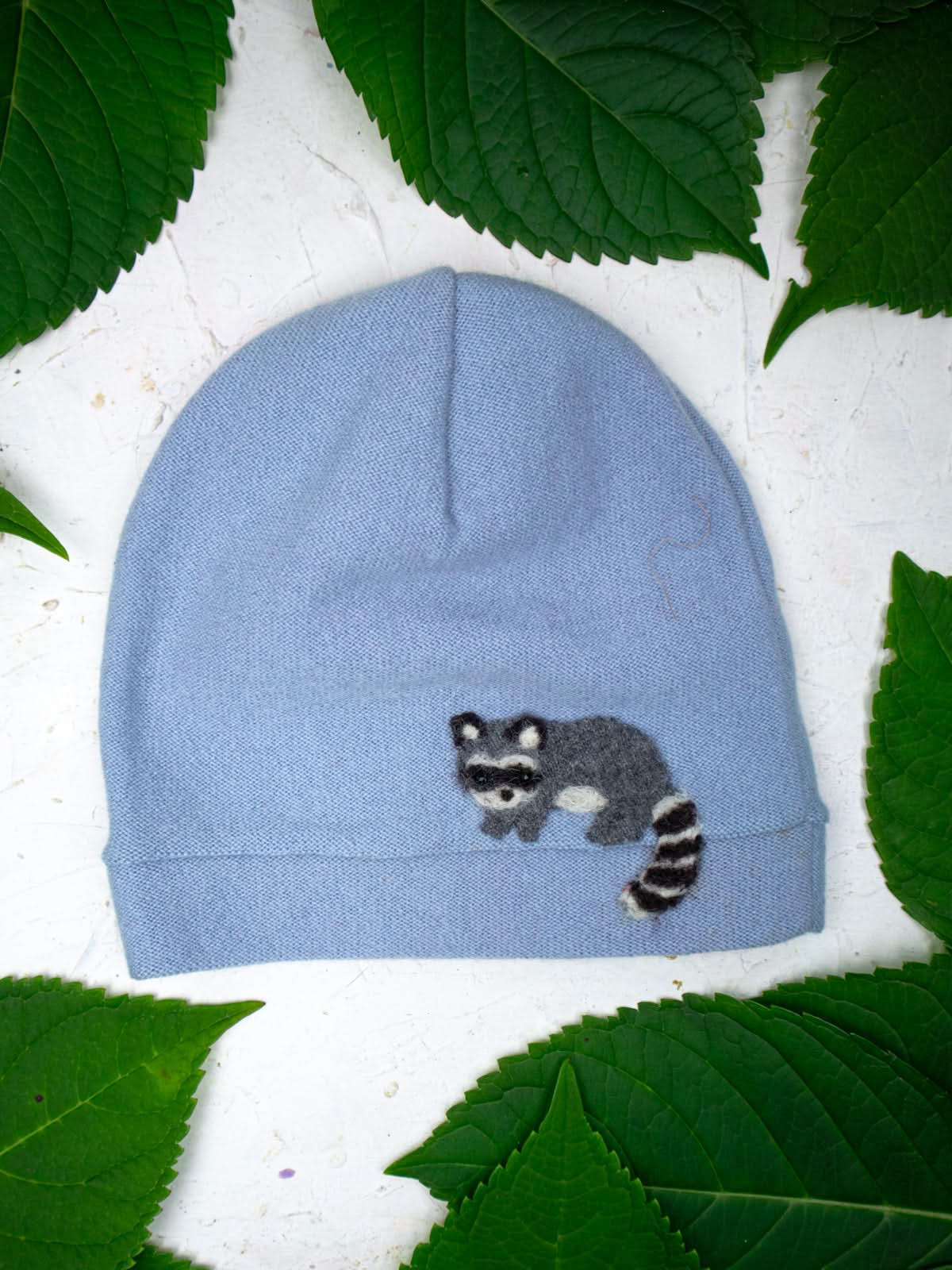 Ash &amp; Rose hat Light Blue Raccoon Cashmere Hat - Child