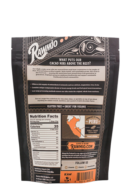 Raw Organic Cacao Nibs - 16 oz