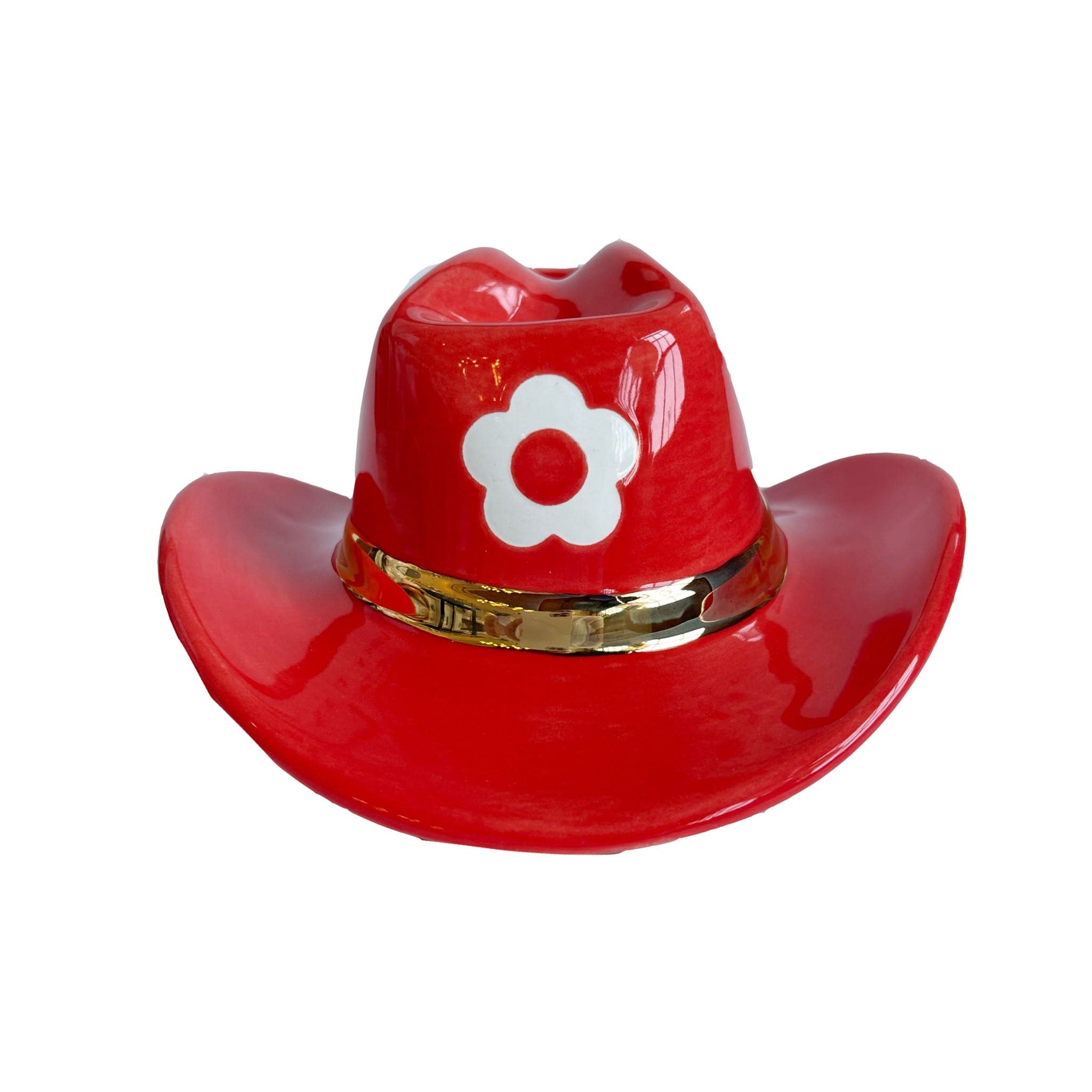 Ruby Clay Company Ruby Red Cowboy Hat Ceramic