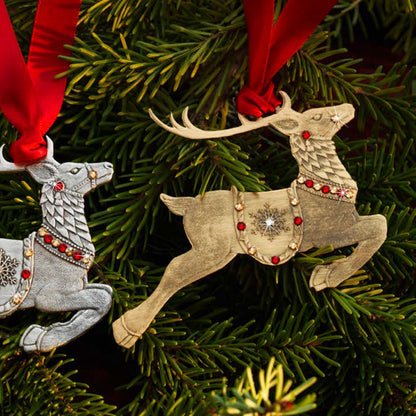 Merry Reindeer Ornament (Bronze)