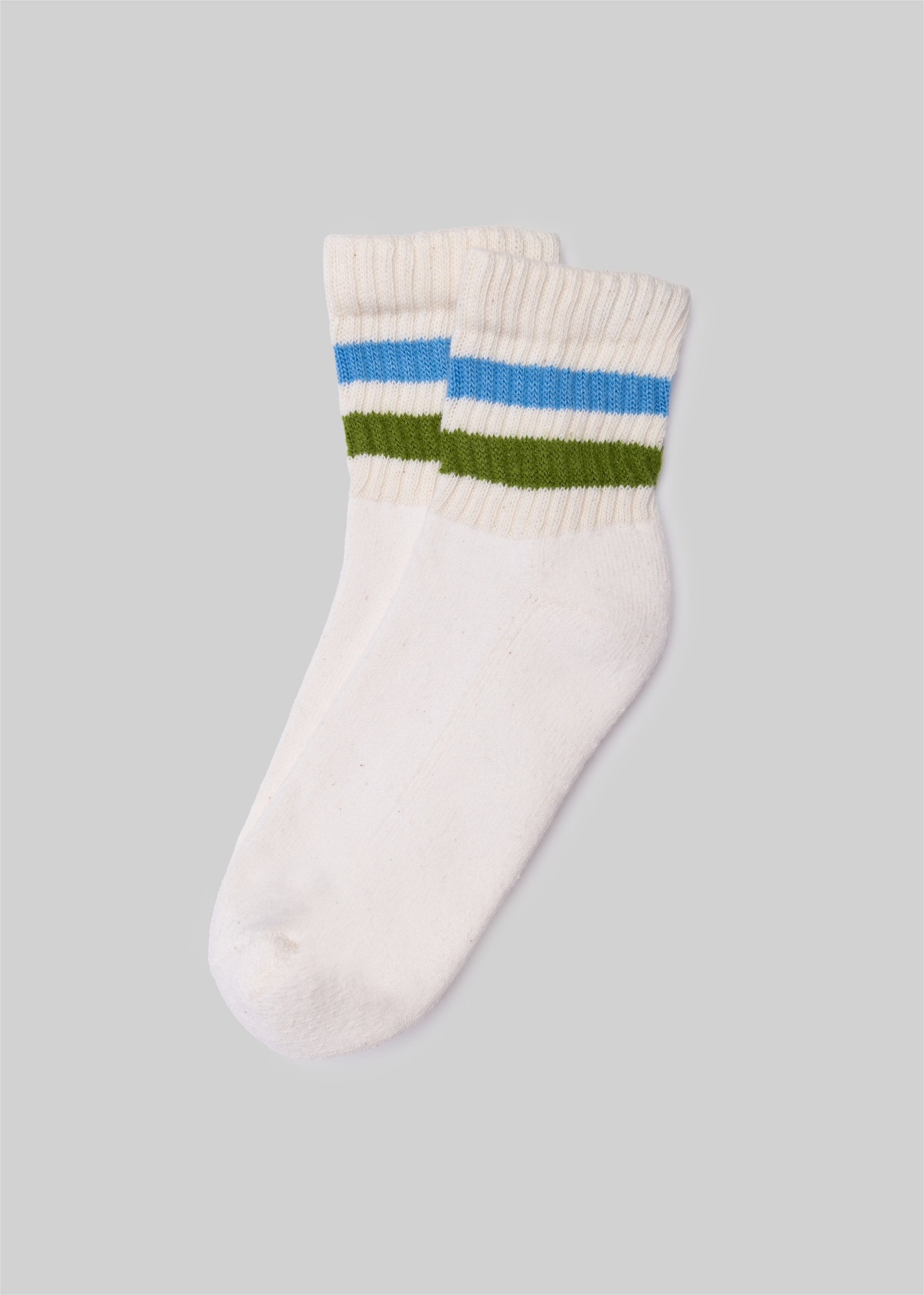 American Trench Socks col. blue/chive / One Size The Retro Stripe Quarter Crew