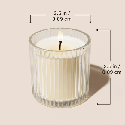 Christmas Fluted Soy Candle - Ribbed Glass Jar - 12 oz - My American Goods