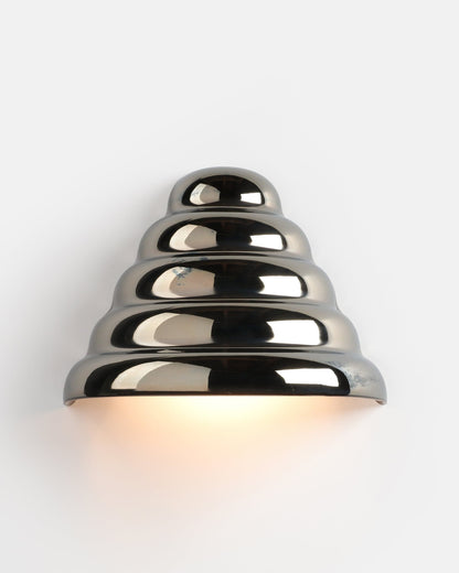 Misewell Lamps Chrome Ripple Conical Sconce
