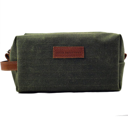 Rogue Industries Dopp Kit Green Waxed Canvas Dopp Kit