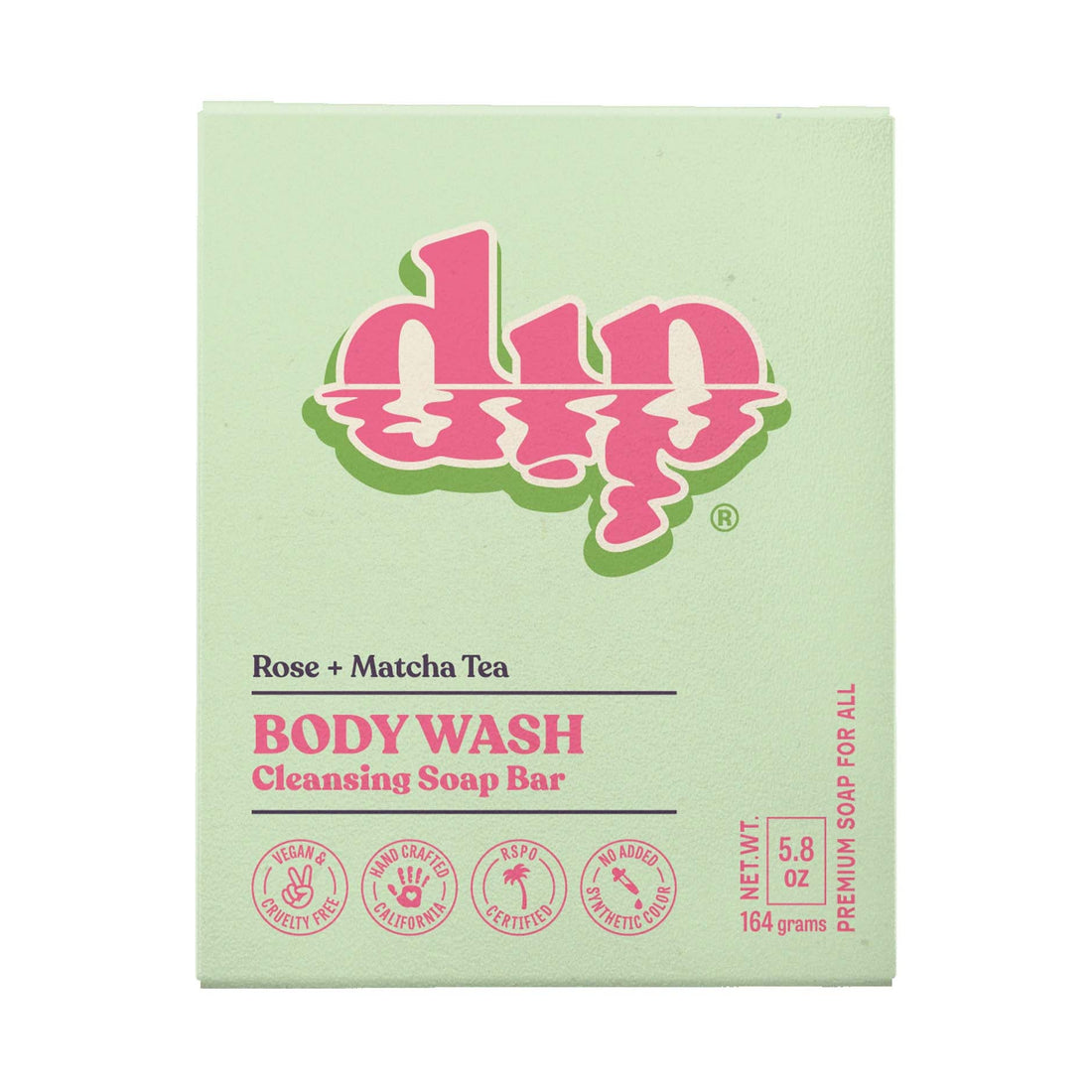 Dip Body Wash Cleansing Soap Bar - Rose &amp; Matcha Tea