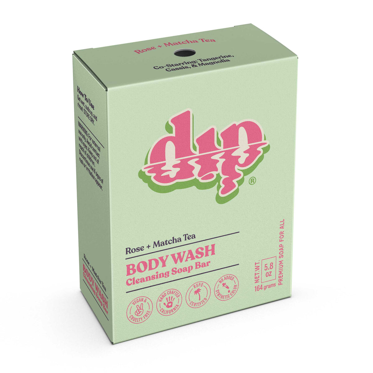 Dip Body Wash Cleansing Soap Bar - Rose &amp; Matcha Tea