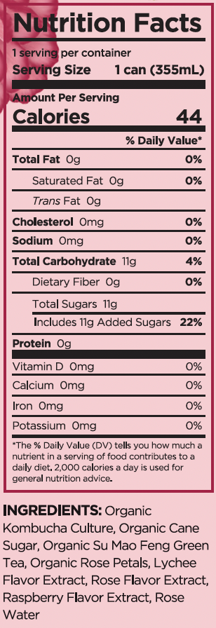 Rose Petal &amp; Lychee Kombucha - My American Goods