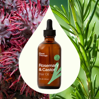 Plant Therapy Hair &amp; Skin Care 4 oz Rosemary &amp; Castor Hair Oil