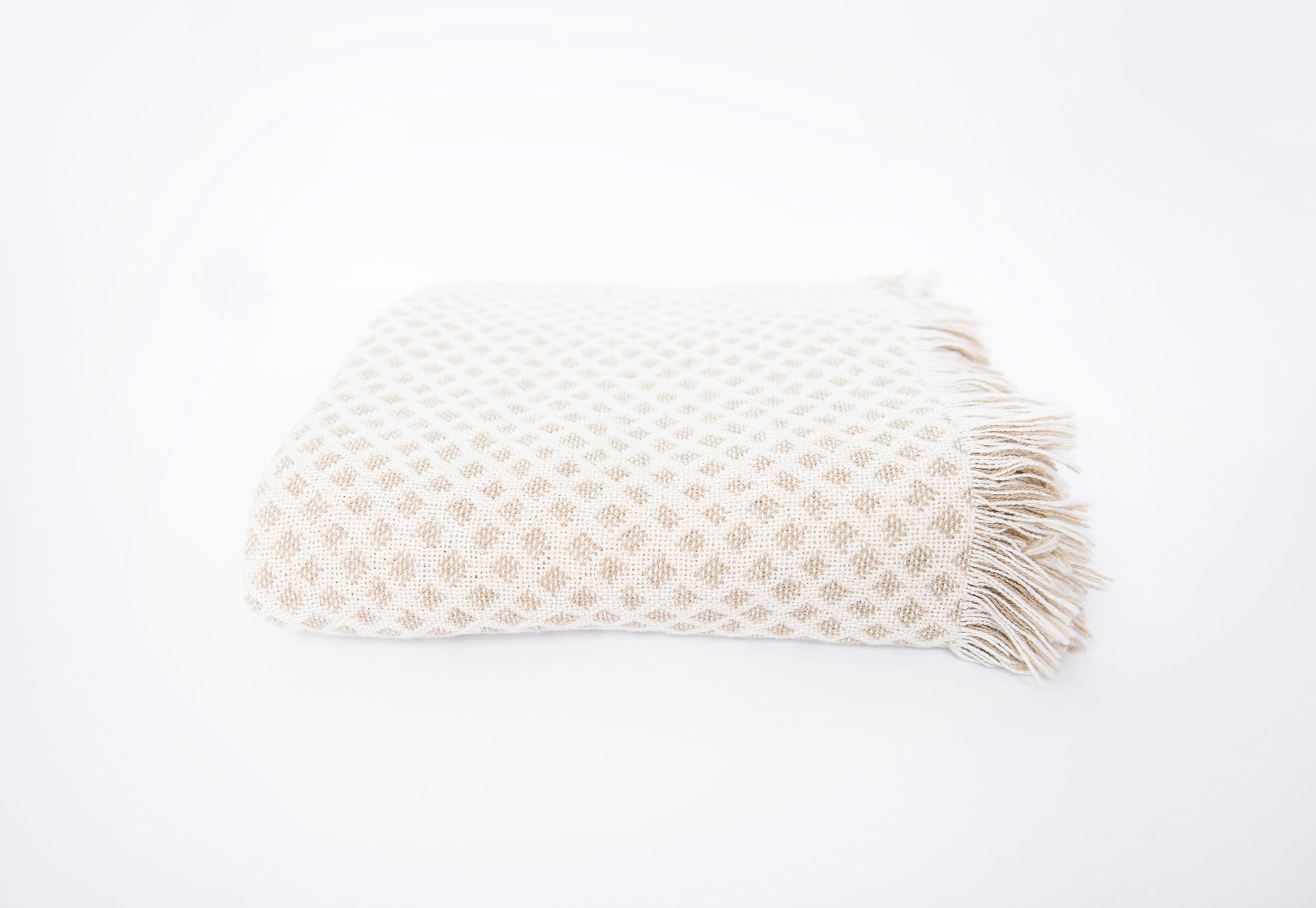 Rowan Flax Cream Diamond Cotton Throw Blanket