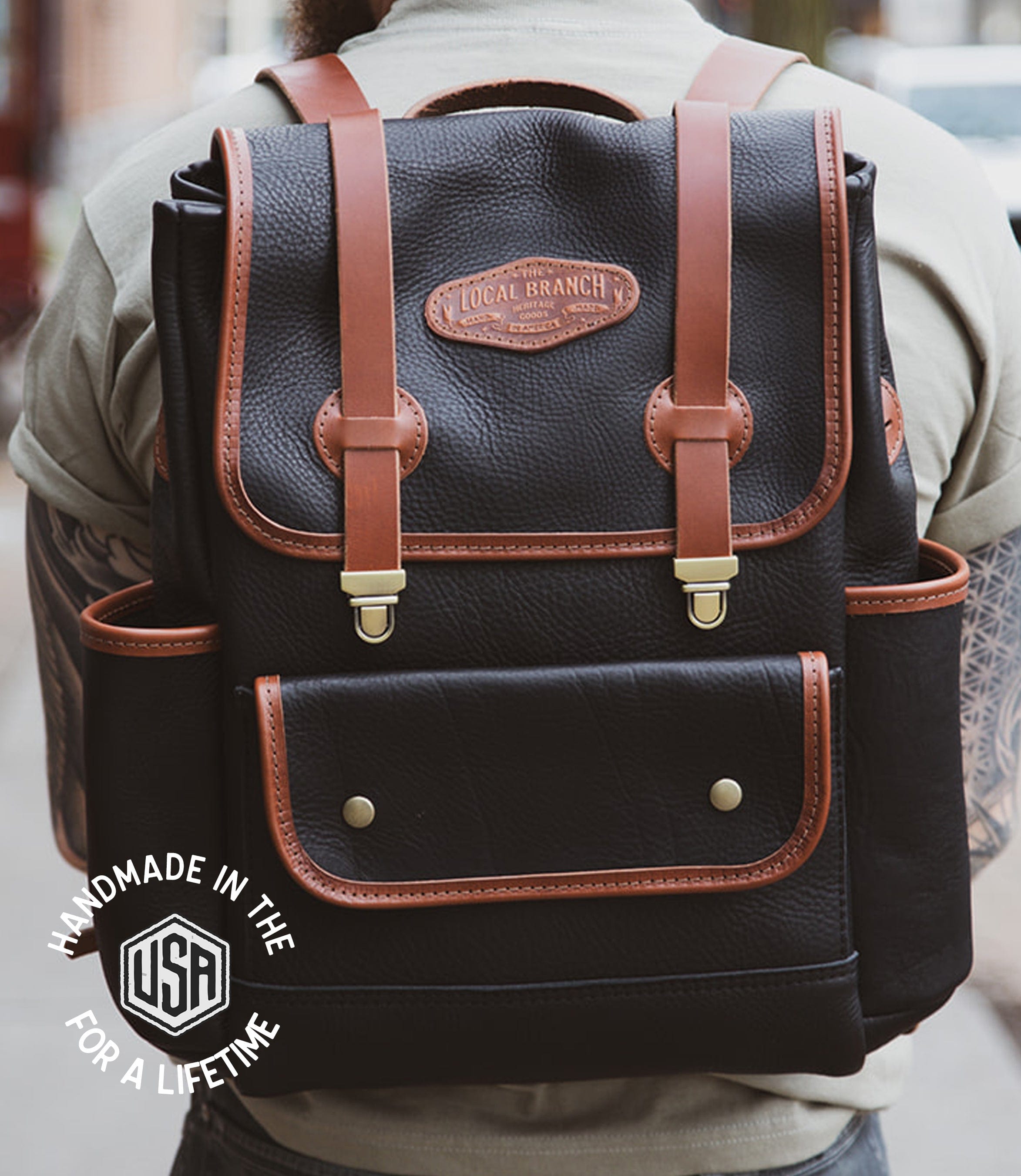 The Local Branch Leather Adventurer Rucksack - USA Made