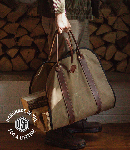 The Local Branch Leather Rugged Log Carrier - USA Made