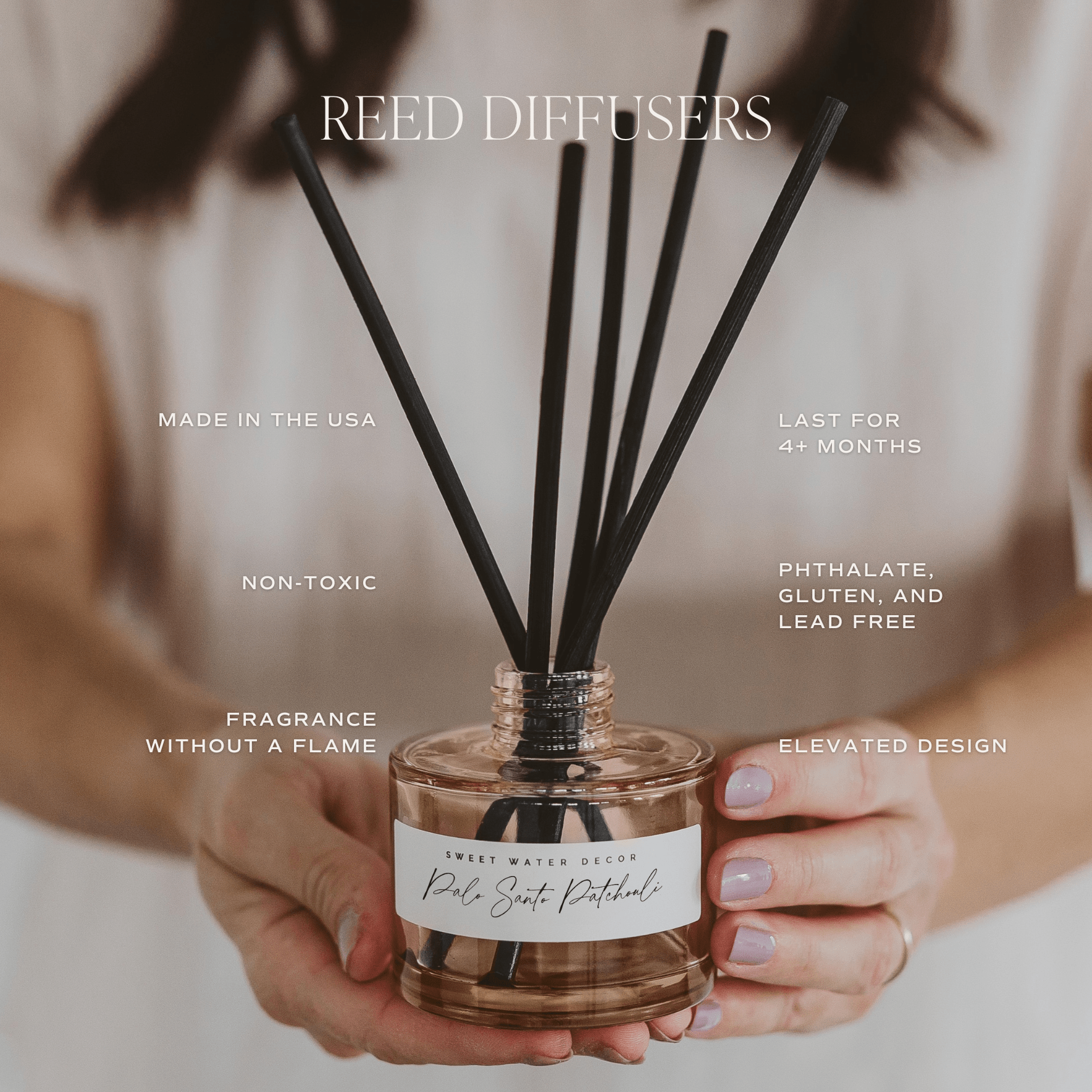 Sweet Water Decor Reed Diffusers Pumpkin Spice Tinted Glass Jar Reed Diffuser