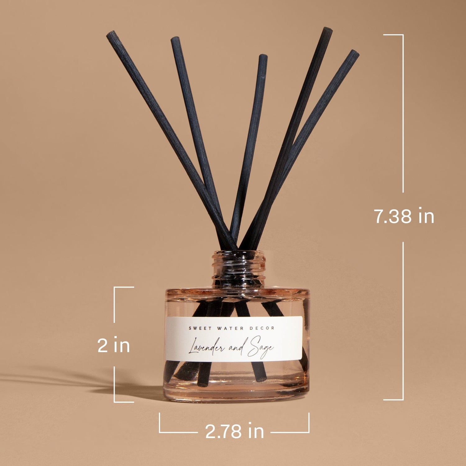 Sweet Water Decor Reed Diffusers Pumpkin Spice Tinted Glass Jar Reed Diffuser