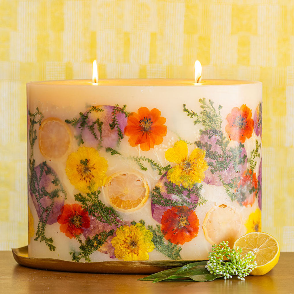 Gold Centerpiece Botanical Candle Plate