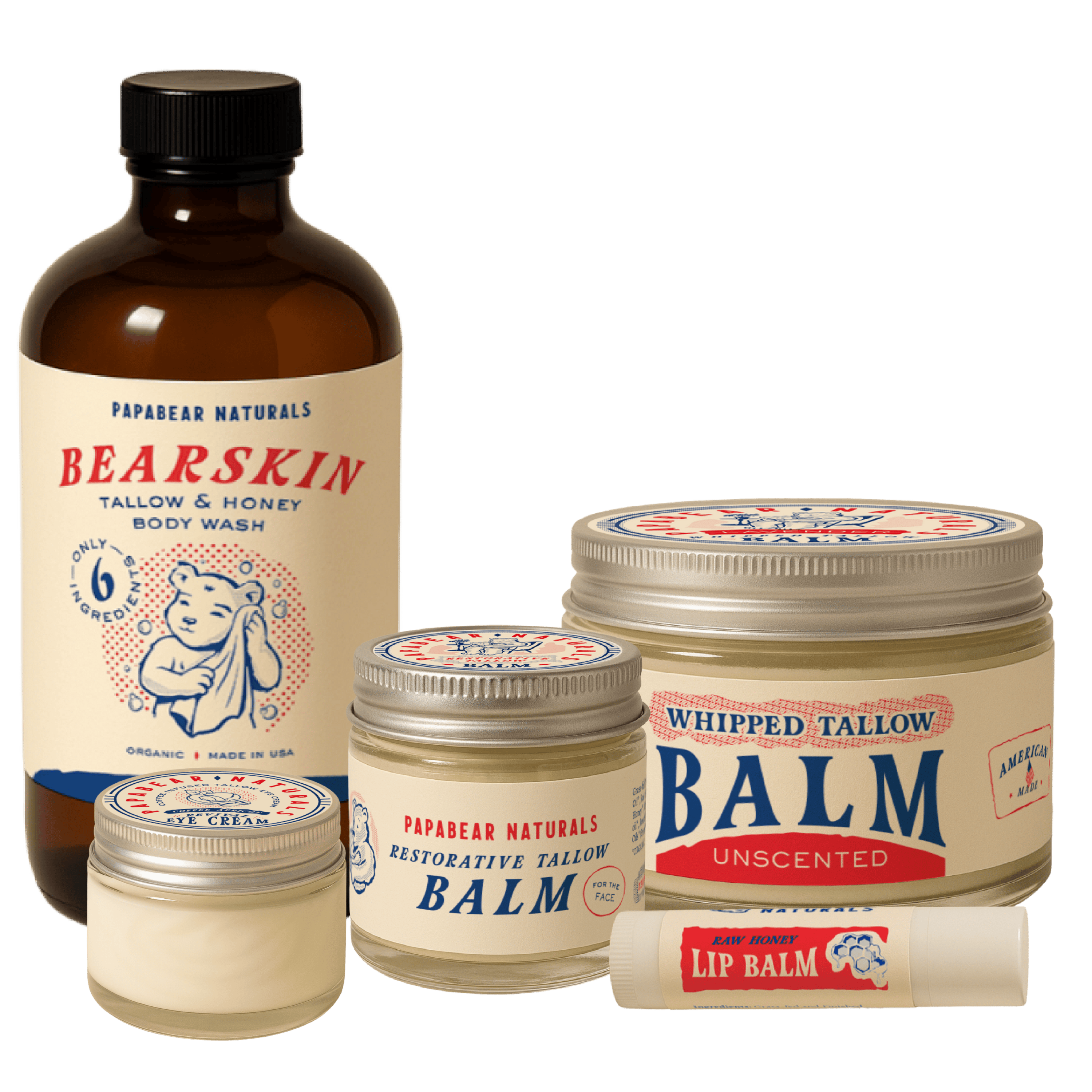 PapaBear Naturals Pumpkin Spice / Vanilla Orange Spice / Unscented Papabear Self Care Bundle - Tallow Skincare