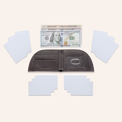 Rogue Industries Wallet 3 Card Slots w ID Window - Black Bison American Bison Leather Front Pocket Wallet