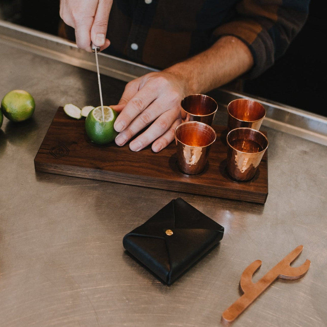 Sertodo Barware &amp; Bar Tools Copper Shot and Garnish Board