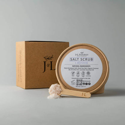 J&amp;L Naturals Salt Scrub 8 oz / Lavender Salt Scrub (Multiple Sizes)