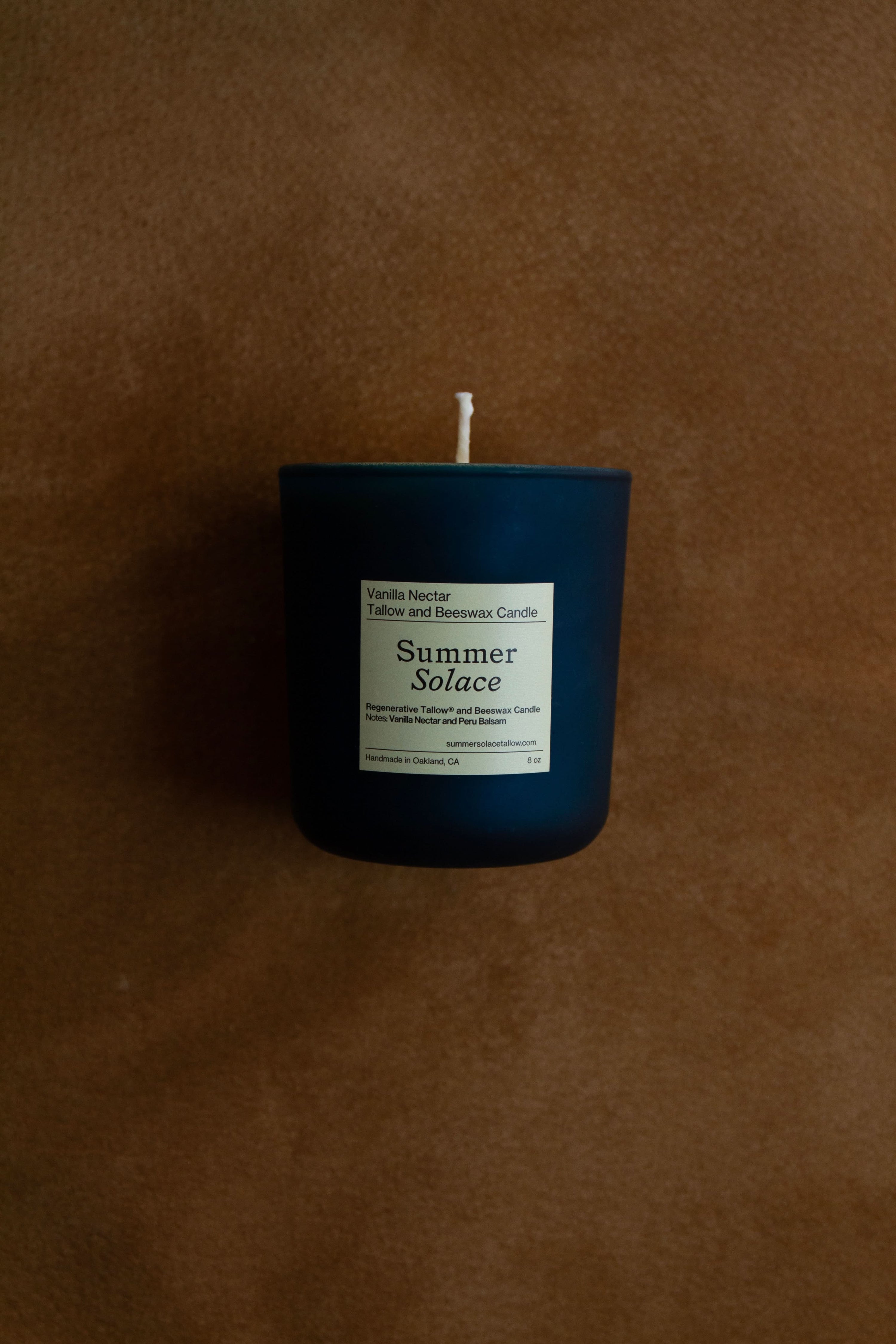 Summer Solace Tallow Tallow Candle Vanilla Nectar – Tallow &amp; Beeswax Candle with Peru Balsam | 8.5 oz