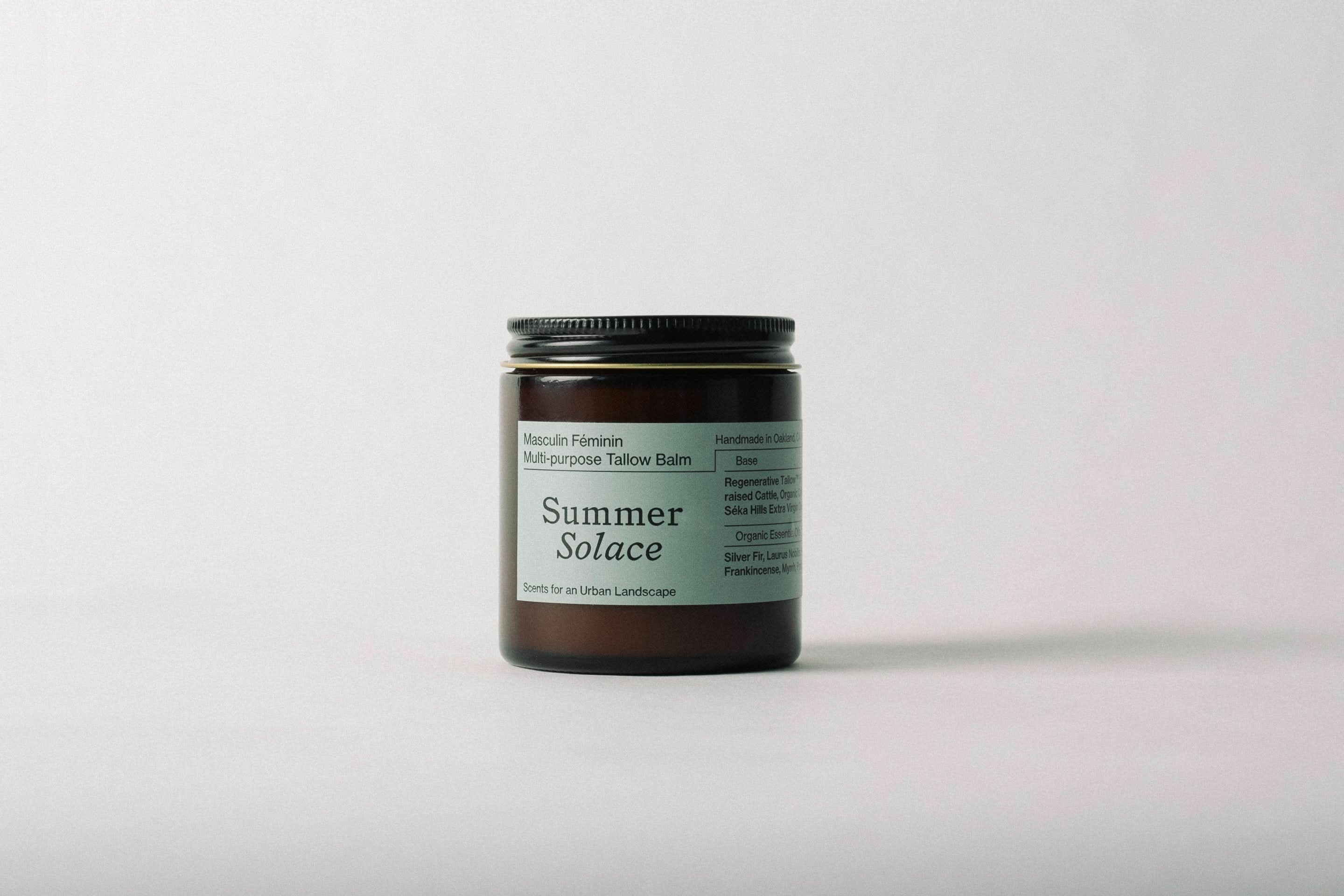 Summer Solace Tallow Tallow Balm Masculin Féminin Tallow Balm – Frankincense, Patchouli &amp; Hinoki Wood