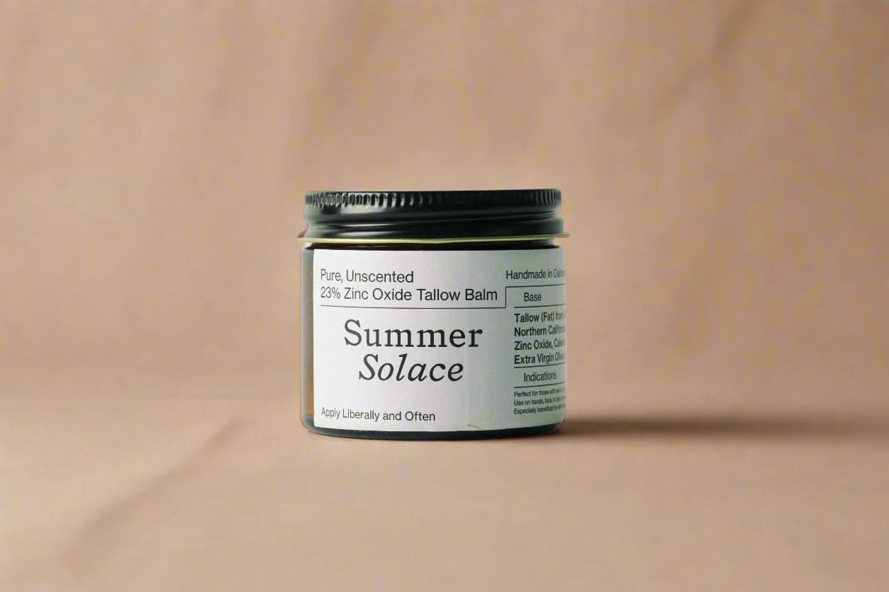 Summer Solace Tallow SPF 23% Non-Nano Zinc Tallow Balm | Pure Unscented
