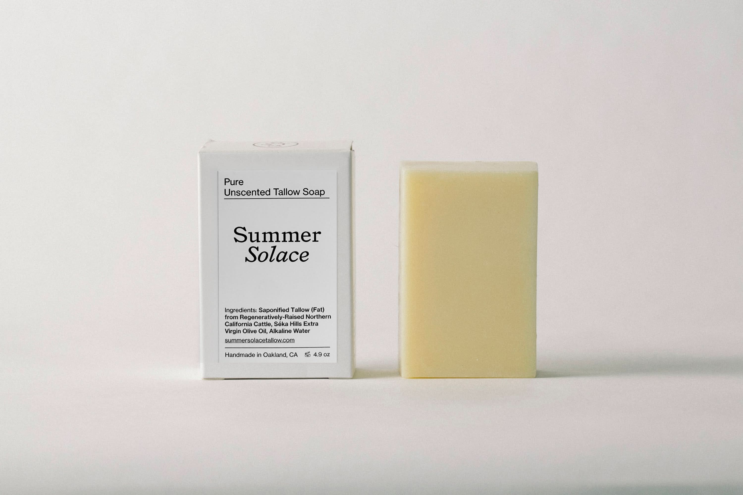 Summer Solace Tallow Tallow Soap Pure Unscented – Tallow Bar Soap for Sensitive Skin
